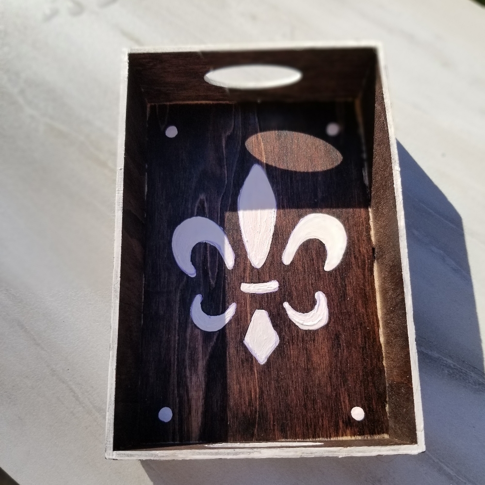 Mahogany & White Small Tray